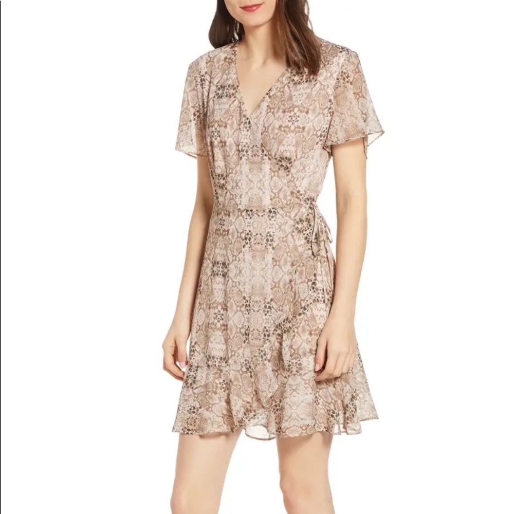 snakeprint wrap dress